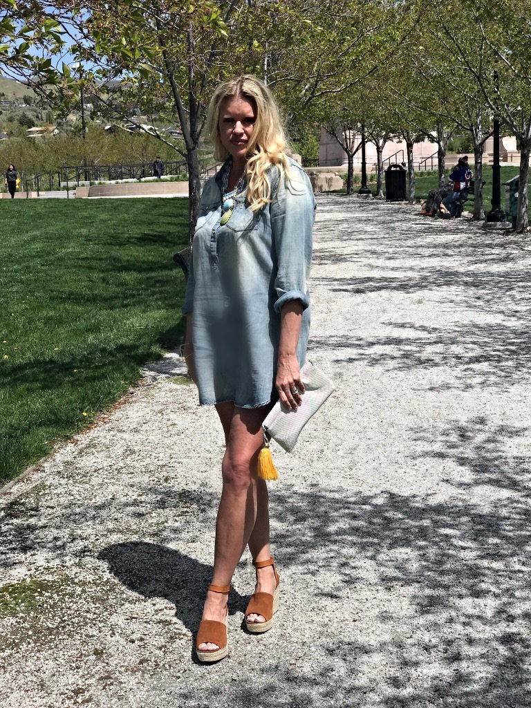 Knowing your body type...Shirt dress & Bauble bar Jewelry