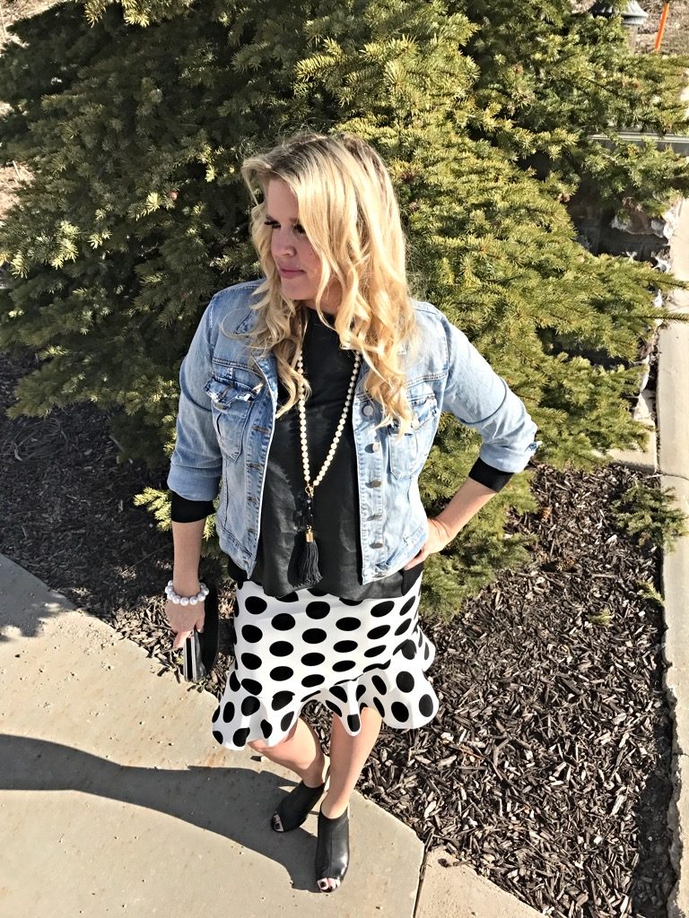 Denim jacket and skirt