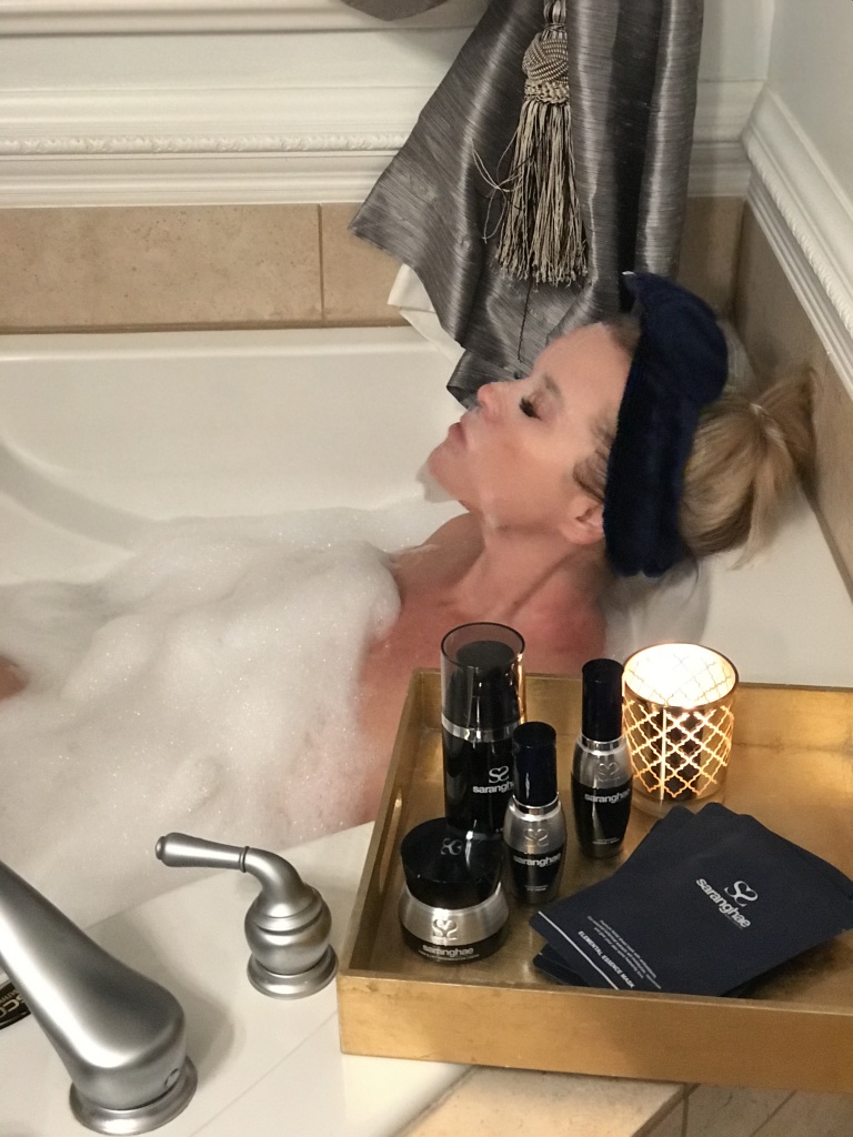 take time to relax with a bubblebath and skin care