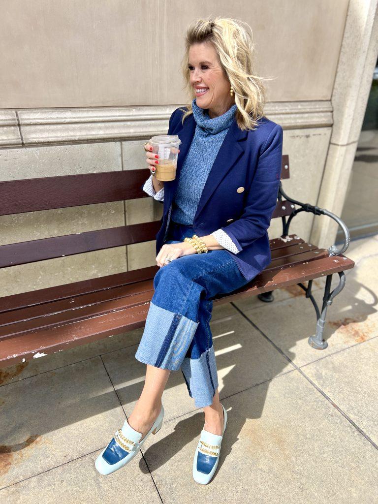 A Perfectly Polished Chic Cuffed Jean Outfit