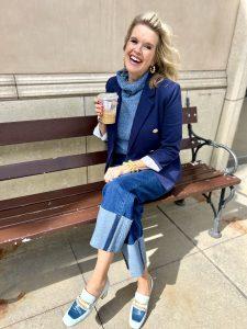 A Perfectly Polished Chic Cuffed Jean Outfit