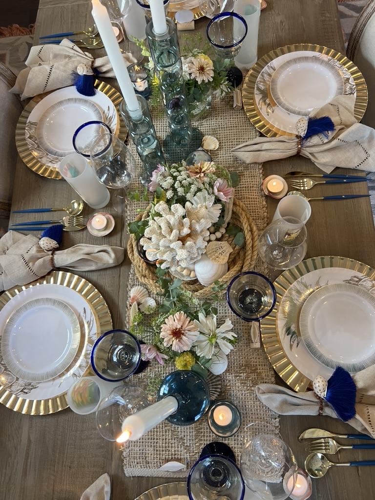 Affordable and Easy Coastal Tablescape