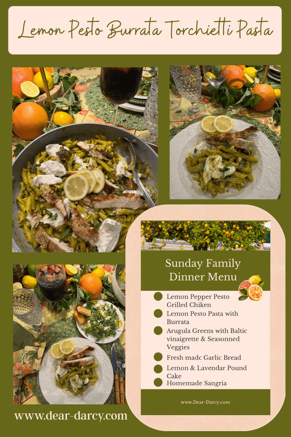 Lemon Pesto Burrata Torchietti Pasta